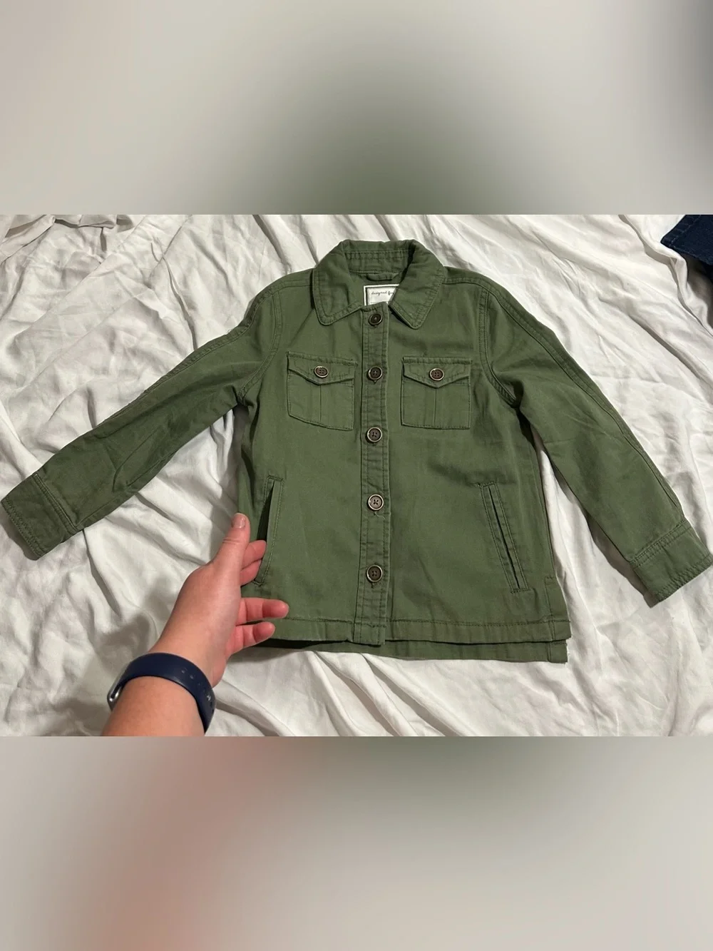 Gymboree Girls Olive Green Utility Shacket Jacket XS 4